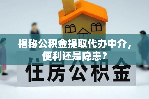 金平揭秘公积金提取代办中介，便利还是隐患？