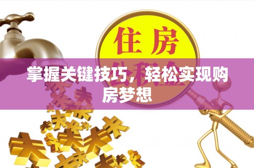 金平掌握关键技巧，轻松实现购房梦想