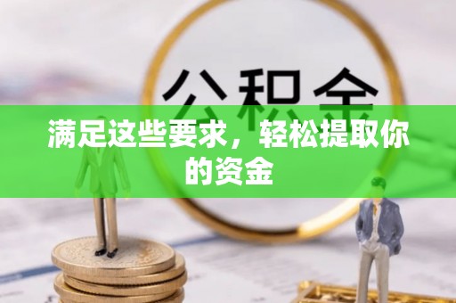 金平满足这些要求，轻松提取你的资金