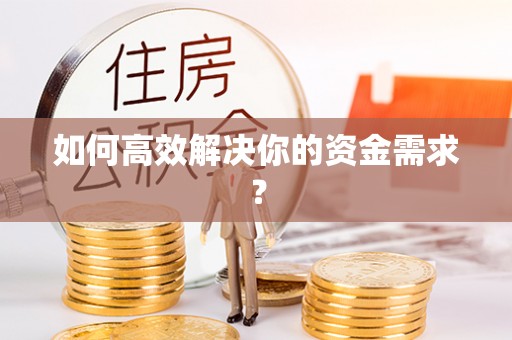 金平如何高效解决你的资金需求？
