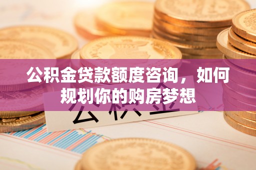 金平公积金贷款额度咨询，如何规划你的购房梦想