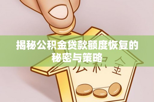 金平揭秘公积金贷款额度恢复的秘密与策略